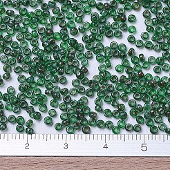 MIYUKIラウンドロカイユビーズ  日本製シードビーズ  11/0  （rr4507)透明緑ピカソ  2x1.3mm  穴：0.8mm  約50000個/ポンド&nbsp;SEED-G007-RR4507