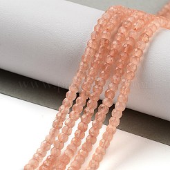 キャッツアイビーズ連売り  多面カット  ロンデル  ライトサーモン  3x2.5mm  穴：0.6mm  約153個/連  14.17''（36センチメートル）&nbsp;CE-G009-01P