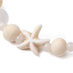 3 Pcs Synthetic Turquoise & Wood & Glass Beaded Stretch Bracelets for Boys Girls&nbsp;BJEW-JB11127