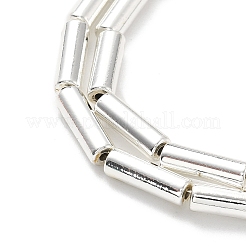 合成磁気無しヘマタイトビーズ連売り  コラム  プラチナメッキ  8.5~9x3x3mm  穴：0.8mm  約46個/連  16.54''（42センチメートル）&nbsp;G-M095-I01-01P