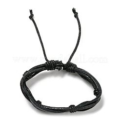 5Pcs 5 Style Adjustable Braided Imitation Leather Cord Bracelet Set with Waxed Cord for Men&nbsp;BJEW-F458-14