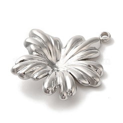 304ステンレスペンダント  花のチャーム  ステンレス鋼色  28x23x4.5mm  穴：1.3mm&nbsp;LS-STAS-C110-13P