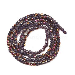 Electroplate Glass Beads Stradns&nbsp;EGLA-H114-01G