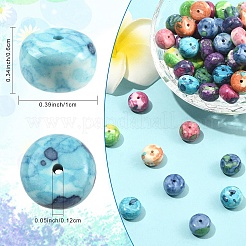 70Pcs 7 Colors Dyed Synthetic Riverstone Beads&nbsp;G-YW0002-99