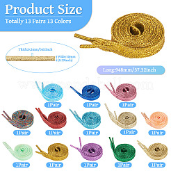 13Pairs 13 Colors Polyester Cord Shoelace&nbsp;AJEW-TA0002-71