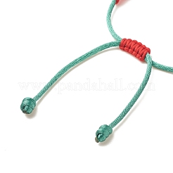 Christmas Wreath & Snowman & Snowflake Alloy Charm Braided Bead Bracelet for Women&nbsp;BJEW-JB08194