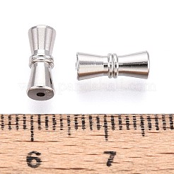 925スターリングシルバーネジ式クラスプ  s925スタンプあり  プラチナ  10x4mm  穴：1mm&nbsp;STER-T008-50S-01