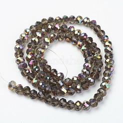 Electroplate Transparent Glass Beads Strands&nbsp;EGLA-A034-T6mm-R15