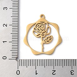 304ステンレスペンダント  花  ゴールドカラー  23.5x21.5x1mm  穴：1.5mm&nbsp;STAS-P338-01J-G