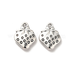 合金のチベット風チャーム  ストロベリーチャーム  アンティークシルバー  15x11x3mm  穴：1.3mm  約416個/500g&nbsp;TIBE-B001-45AS