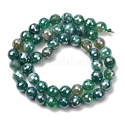 Electroplated Natural Agate Beads Strands&nbsp;G-B191-A07-8mm-09