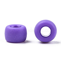 不透明なプラスチックビーズ  艶消し  バレル  ミックスカラー  9x6mm  穴：3.8mm  約1900個/500g&nbsp;KY-T025-01-C