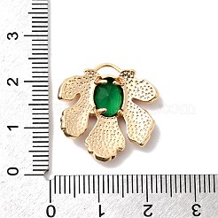 Brass Micro Pave Cubic Zirconia Pendants&nbsp;KK-A277-04G-02