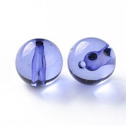透明なアクリルビーズ  ラウンド  ミディアムスレートブルー  20x19mm  穴：3mm  約111個/500g&nbsp;MACR-S370-A20mm-752