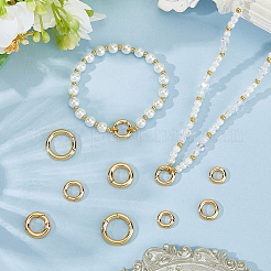 80Pcs 4 Styles Brass Spring Gate Rings&nbsp;KK-BBC0022-08