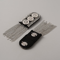 ファッショナブルな合金タッセルエポレット  取り外し可能なショルダーバッジ  ピン付き  服飾材料  プラチナ  180mm&nbsp;FIND-WH0037-09P