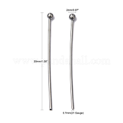 Tarnish Resistant 304 Stainless Steel Ball Head pins&nbsp;STAS-M010-30mm-01