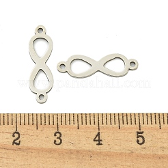 変色しない201ステンレススチールコネクタチャーム  無限のリンク  ステンレス鋼色  20.5x6x1mm  穴：1.2mm&nbsp;STAS-M015-17P