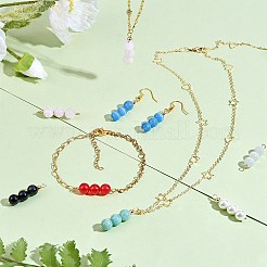10Pcs Triple Natural Malaysia Jade Round Beaded Connector Charms&nbsp;PALLOY-SW00003-05