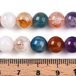 天然石ミックスストーンビーズ連売り  ステンレス製のビーズで  ラウンド  8.5mm  穴：0.9mm  約45個/連  15.35''（39センチメートル）  ステンレススチールビーズ：4.8x2mm  穴：1.8mm&nbsp;G-T140-8mm-15