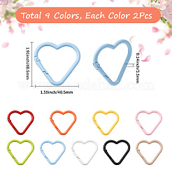 18Pcs 9 Colors Baking Paint Alloy Spring Gate Rings&nbsp;FIND-SC0017-36