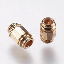 真鍮ビーズ  オーバル  18KGP本金メッキ  6x4mm  穴：2mm&nbsp;X-KK-F738-08G