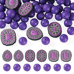 56Pcs 4 Styles Silicone Beads&nbsp;FIND-TA0010-75C