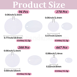 50g 4スタイルの装飾アクセサリー PVC スパンコール/スパンコールペンダント  フラットラウンド  ホワイト  8~19.5x0.2~0.3mm  12.5g /スタイル&nbsp;PVC-CY0001-02A