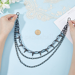 1Pc Unisex Rivet Alloy 3 Layered Waist Chain Belts&nbsp;AJEW-CY0002-26EB