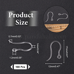 100Pcs Transparent Resin Earring Hooks&nbsp;RESI-AR0001-26