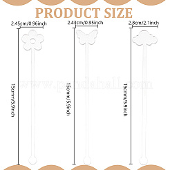 30Pcs 3 Style Transparent Acrylic Stirring Rods&nbsp;TACR-NB0001-30C