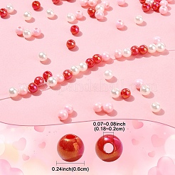 90 個 3 色不透明アクリルビーズ  ABカラーメッキ  ラウンド  ミックスカラー  6mm  穴：1.8~2mm  30個/カラー&nbsp;MACR-YW0003