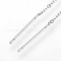 変色しにくい304ステンレススチール製イヤリング金具  アメリカンピアス  ステンレス鋼色  90~94x1.2mm  ピン：0.8mm&nbsp;X-STAS-S070-01