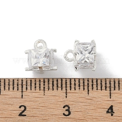 Rack Plating Brass Micro Pave Clear Cubic Zirconia Pendants&nbsp;KK-A224-09P