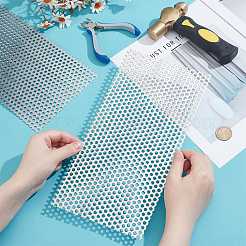 アルミ丸穴シート  長方形  プラチナ  300x150x0.8mm  穴：5mm&nbsp;DIY-WH0726-014P