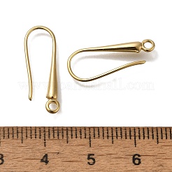 真鍮のピアスフック  カドミウムフリー＆鉛フリー  24KGP本金メッキ  20x8x2mm  穴：1.6mm  ピン：0.8mm&nbsp;X-KK-H502-15G