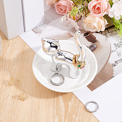 1Pc Cat Shape Ceramic Jewelry Decorative Plates&nbsp;ODIS-BBC0001-11B