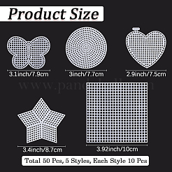 50Pcs 5 Styles DIY Plastic Canvas Shapes&nbsp;DIY-CP0012-42