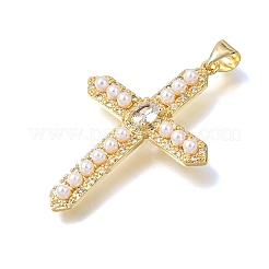 Brass Micro Pave Clear Cubic Zirconia Pendants&nbsp;CU-CBA9883-03B-G