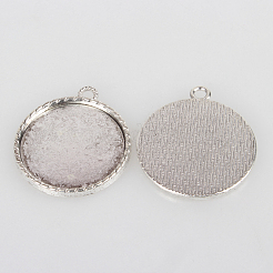 Vintage Tibetan Style Alloy Pendant Cabochon Settings&nbsp;TIBEP-O006-61AS