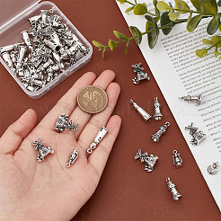 64Pcs 4 Style Tibetan Style Alloy Pendants&nbsp;TIBEP-CA0001-12