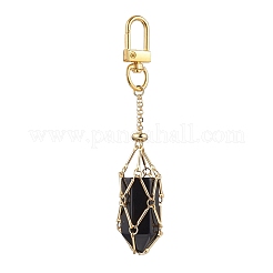 Brass Macrame Pouch Stone Holder Pendant Decoration&nbsp;HJEW-JM01690-01