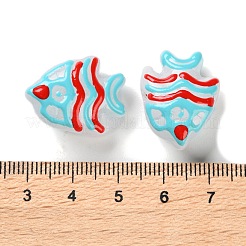 手作りランプワークビーズ  魚  空色  18x22.5x10.5mm  穴：1.2mm&nbsp;LAMP-S068-06D