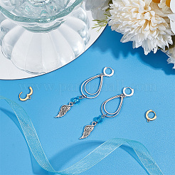 2 Pairs 2 Colors 925 Sterling Silver Hoop Earring Findings&nbsp;FIND-GO0001-69