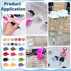 96Pcs 24 Styles Opaque & UV Plating Acrylic Beads&nbsp;SACR-PH0002-39