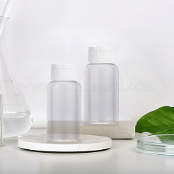 4個 50ml 透明ペットプラスチックフリップトップキャップボトル  PPプラスチックキャップ付き  ポータブル香水メーキャップ用水  粘着ステッカー2枚。  ミックスカラー  3.2x9.4cm  容量：50ml（1.69fl.oz）&nbsp;MRMJ-LP0001-31