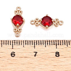 Brass Pave Faceted Glass Connector Charms&nbsp;FIND-T070-03E