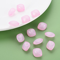 模造ゼリーアクリルビーズ  菱形  パールピンク  17x14.5x9.5mm  穴：1.6mm  約500個/500g&nbsp;MACR-S373-93-E10