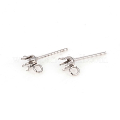 Non-Tarnish 304 Stainless Steel Post Stud Earring Settings&nbsp;STAS-I150-05F-P
