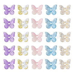50Pcs 5 Colors Transparent Spray Painted Glass Charms&nbsp;GLAA-FS0001-05
